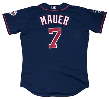 2006 Joe Mauer Game Used & Signed Minnesota Twins Navy Alternate Jersey (MLB Authenticated, Twins LOA & JSA)